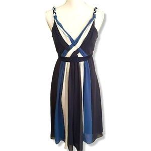 Max and Cleo Criss Cross Braided Strap Cocktail Dress